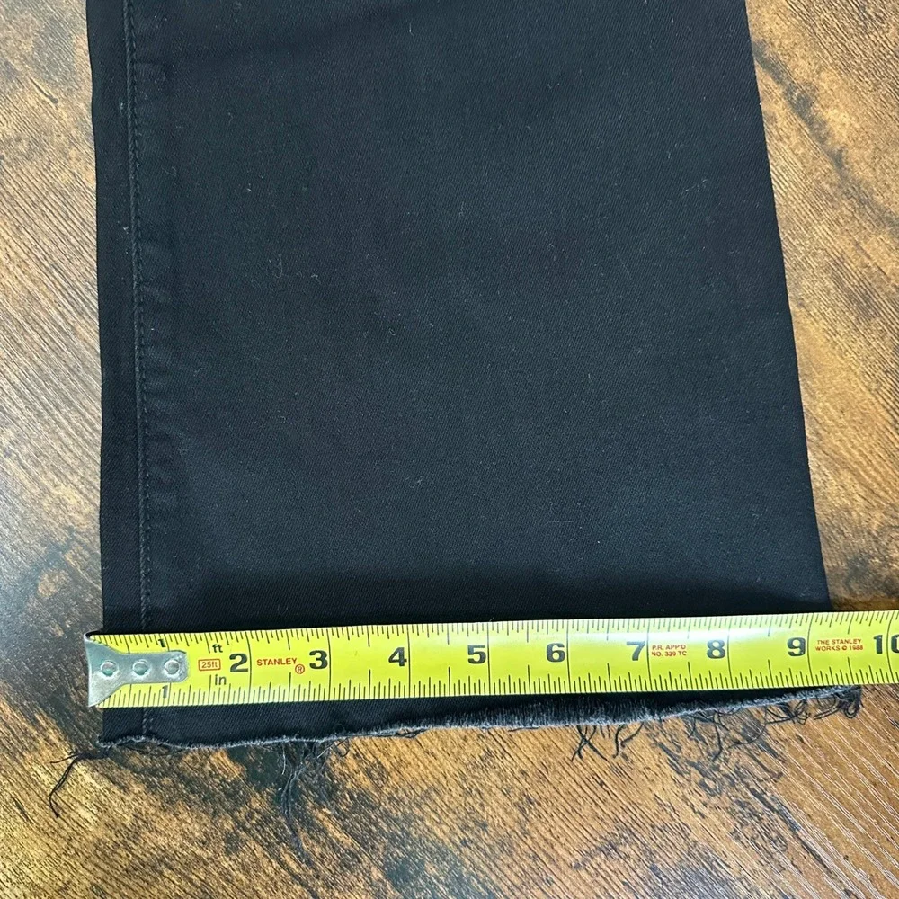 JBD Just Black Denim Flare Jeans Womens‎ 25 Black Raw Hem High Rise Stretch